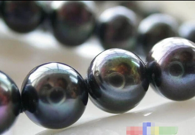 

Wholesale FREE SHIPPING >>> NICE AA 17" 10mm BLACK ROUND FRESHWATER PEARL NECKLACE