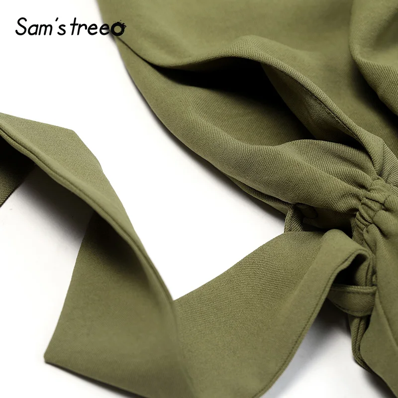 Sams Tree, женские комбинезоны, комбинезон с поясом, одноцветные зеленые пуговицы, боди, женские летние комбинезоны, женские комбинезоны размера плюс