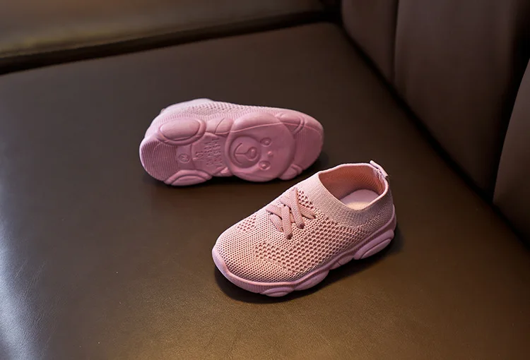 Осенние дышащие детские кроссовки для бега, модная спортивная обувь, нескользящая Мягкая Повседневная обувь для маленьких мальчиков и девочек 1-5 лет