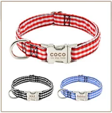 Personalized Dog Collar and Leash Leather Padded Customized Engraved Dogs Collars Lead Rope Set Bulldog Pitbull Dog Collars medium