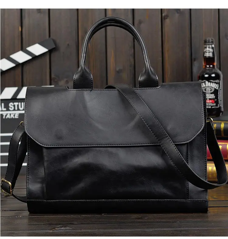 YIZHI2018 деловой мужской портфель большой емкости Высококачественная сумка через плечо из искусственной кожи сумка для компьютера переносная сумка