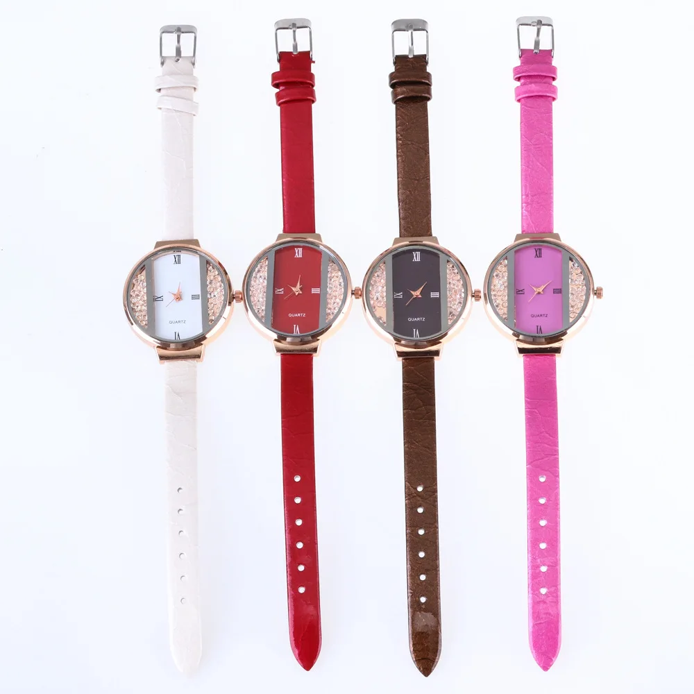 AICSRAD креативные женские роскошные кожаные часы модные кварцевые часы под платье женские часы наручные часы Прямая поставка