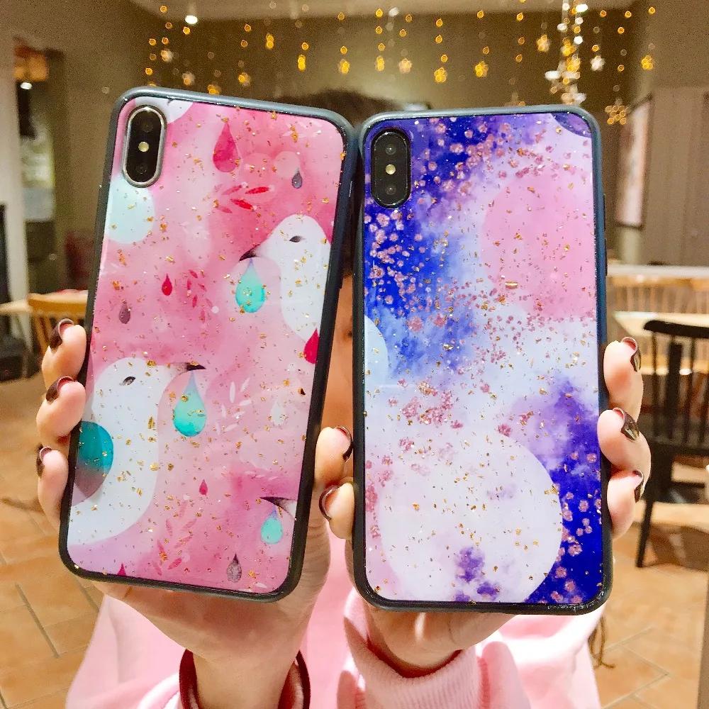 

Luxury Gold Foil Bling Bird Phone Case For iPhone X XS Max XR Soft TPU Cover For iPhone 7 8 6 6s Plus Glitter Case Coque Funda