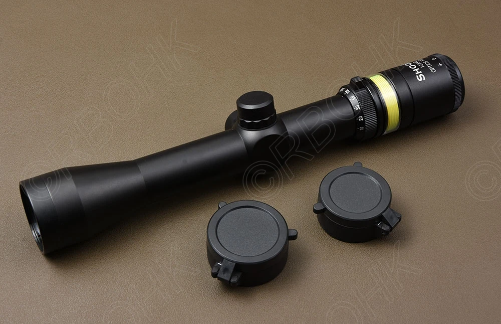 Shooin Fiber Optics 12x40 Rifle Scope Green Fiber Optics Eyepiece Focus