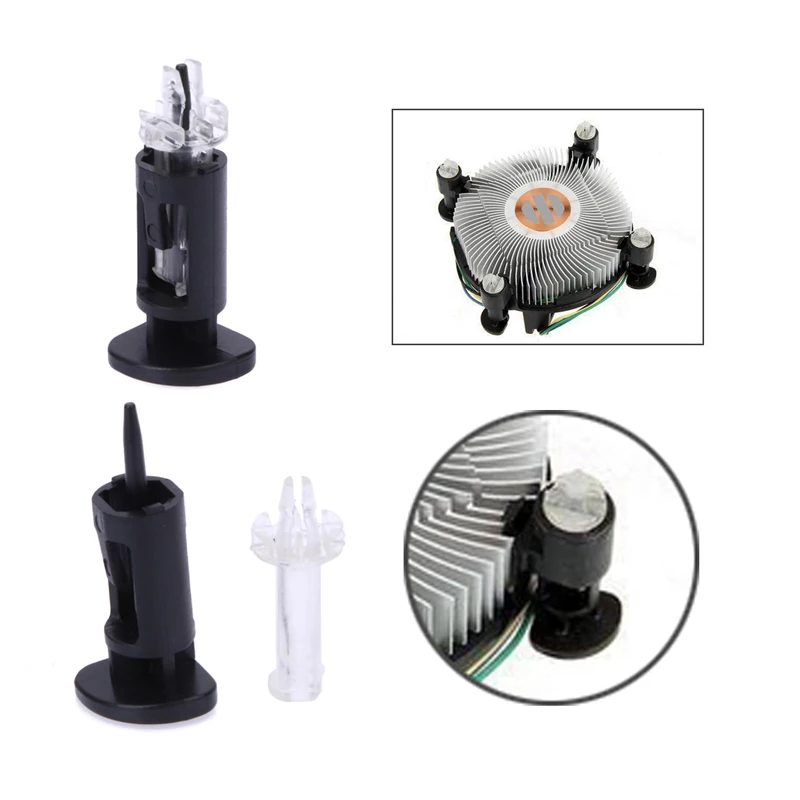 

16Pcs Mount Pin (16 white+16 black) Plastic Screw Rotate Lock Screws for Intel Cooling Fan Socket LGA 775 1155 1156 Screw Fixer