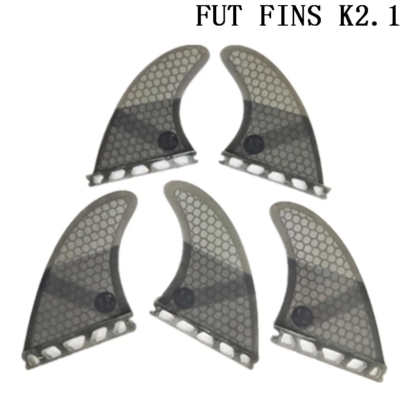 Gray Surf Future Fin K2.1 плавники для серфинга из стекловолокна сотовые три-четыре плавники Quilhas Подруливающее Устройство 5 плавников набор - Цвет: Gray