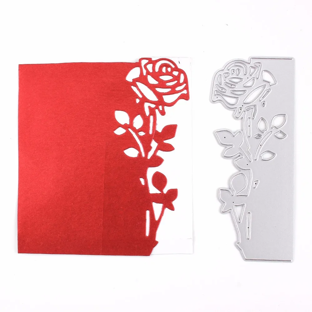 

Rose Leaves Border Metal Cutting Dies for Scrapbooking 2019 New Frame Card Making Craft Dies Knife Mould Blade Punch Stencils