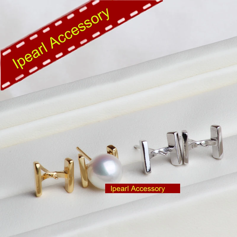 S925 Silver Pearl Earrings Parts Women DIY Pearl Stud Earrings Jewelry