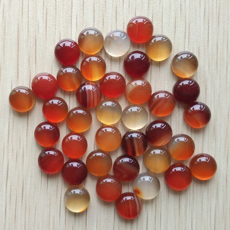 Модные высококачественные бусины из натурального камня, круглые бусины кабошон для DIYjewelry, аксессуары 10 мм,, 50 шт./лот - Цвет: red onyx
