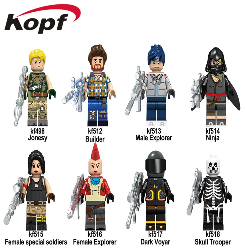 

Single Sale With Metal Weapon Jonesy Builder Male Ninja Building Blocks Game Fortnight Action Figures Gift Toy For Kids KF6038