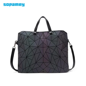 

New Women Luminous Handbag And Purses sac Bao Bag Diamond Tote Female Geometry Shoulder Bags Saser Plain Folding Handbags bolso