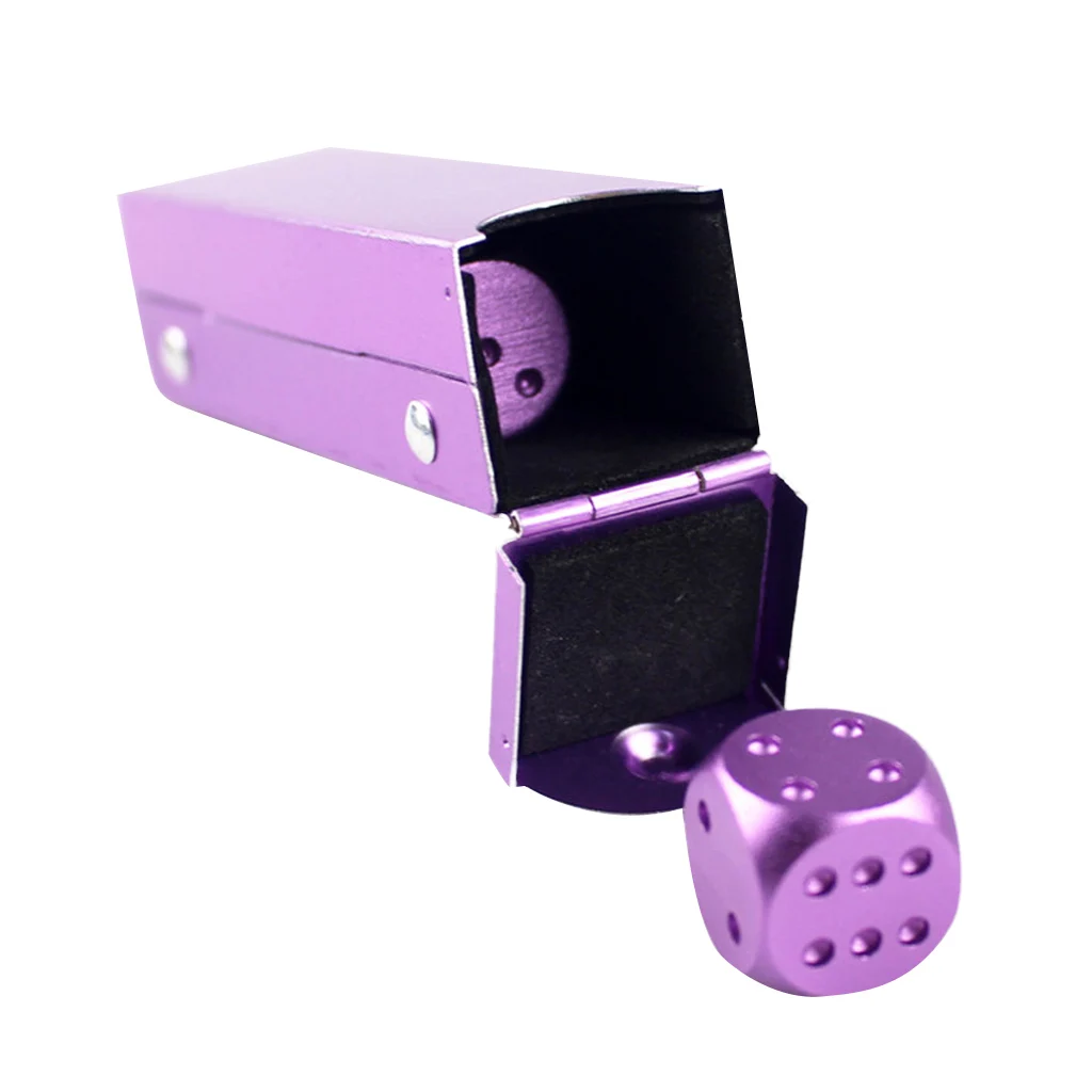 5 Pieces Aluminum Alloy 6 Sided Square Cube Spot Dice Round Corner for Camping Travell Birthday Family Party Games Supplies