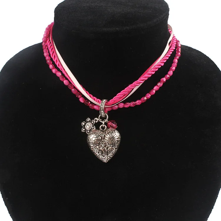 

Wholesale Crystal Ethnic Style Bavarian Germany Rhinestone Oktoberfest Edelweiss Necklace for Dirndl Lederhose Jewelry