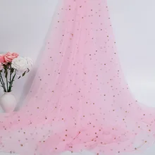 Дизайнерская ткань, разноцветный тюль, сетка, расшитая бисером ткань для девочек, платье и одежда, свадебный фон, украшение, маленький предмет, TJ1092