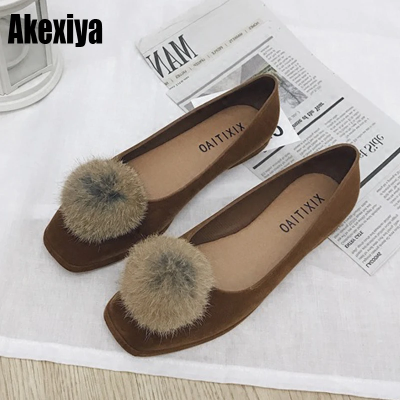 

spring Autumn 2019 new retro shallow mouth flat bottom versatile non-slip single shoes lady comfortable suede single shoes d263