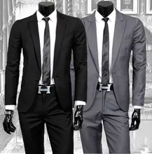2017 herbst/frühling Männer ist han-ausgabe kultivieren mode-boutique anzug anzüge + hosen/schwarz und grau anzug sets