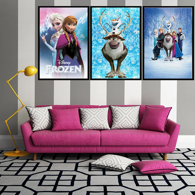 Детский декоративный постер для комнаты анимация замороженный настенный киноплакат Художественная печать на холсте Декор для дома без рамы