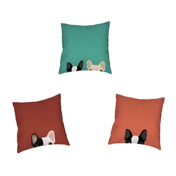 

Colorful Cartoon Style Animal Minimalism Dog Cushion Cover Bull Terrier Bulldog Starling Family Decoration 45x45cm Pillowcase