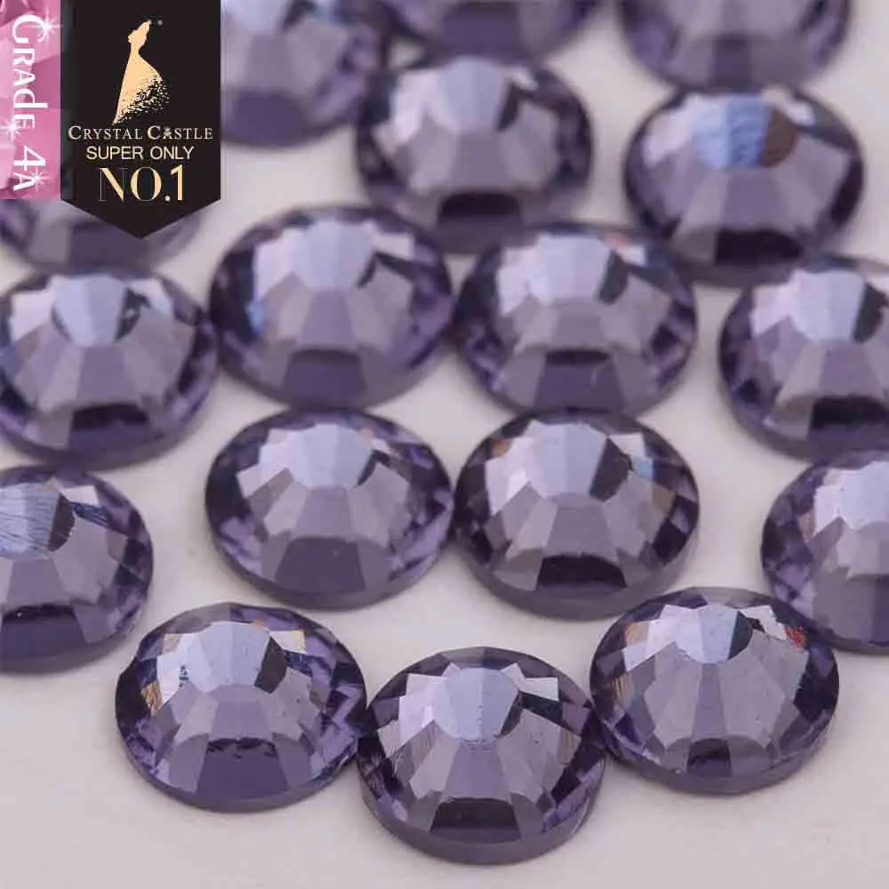 

Crystal Castle 4A glass flatback rhinestone Tanzanite non hot fix crystal none glue no hotfix strass rhinestones for nail