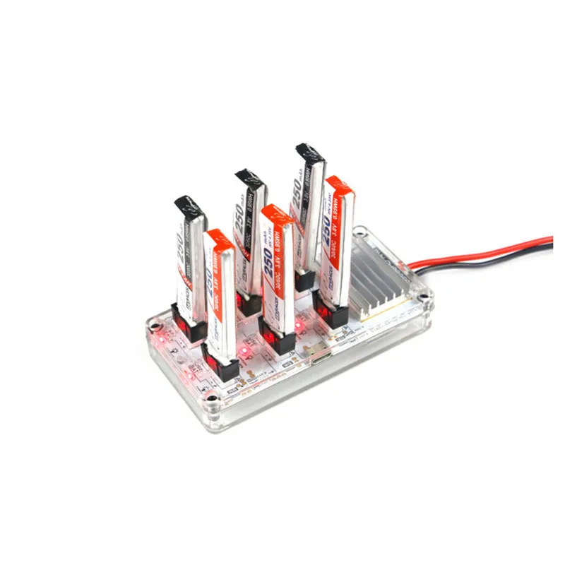 

LDARC 1S Six-way Charger for Eachine E010 E010C JJRC H36 Inductrix Tiny Whoop KINGKONG 4.2V 4.35V High Voltage Lipo Battery