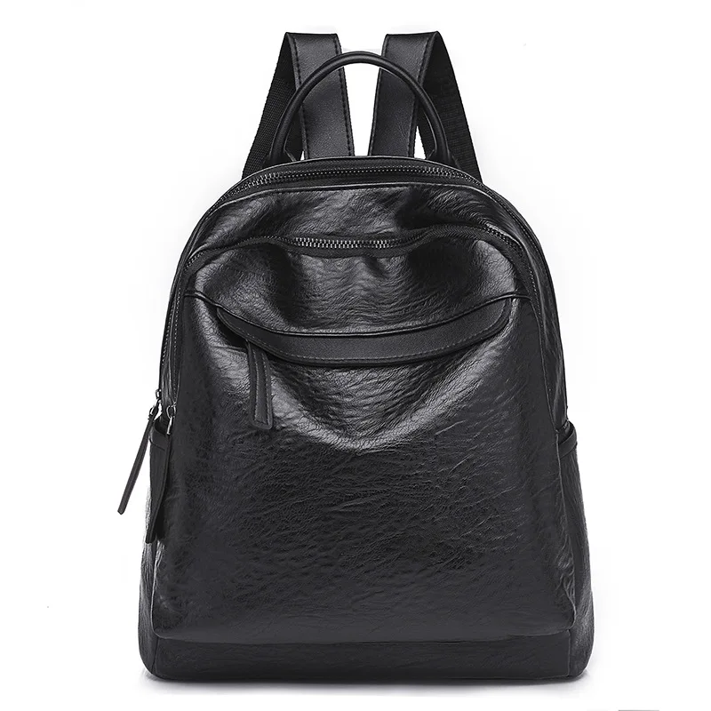 

Leather School ladies shoulder bag travel bags Simple Style Backpack Women Backpack Black Shoulder Bag Fashion Female bags H52