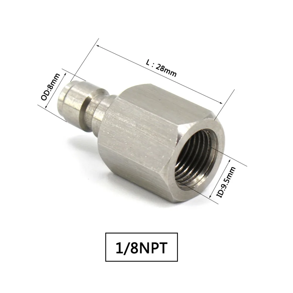 PCP ВВС Пейнтбол 1/8NPT соединителей Нержавеющая сталь гнездовой разъем соединения