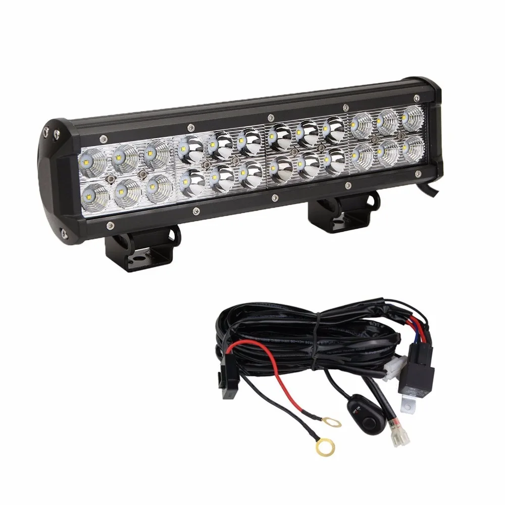 

exLED LED Light Bar 12inch 72w work light net light exterior lights Driving Fog Lights IP67 Waterproof with Mounting Bracket