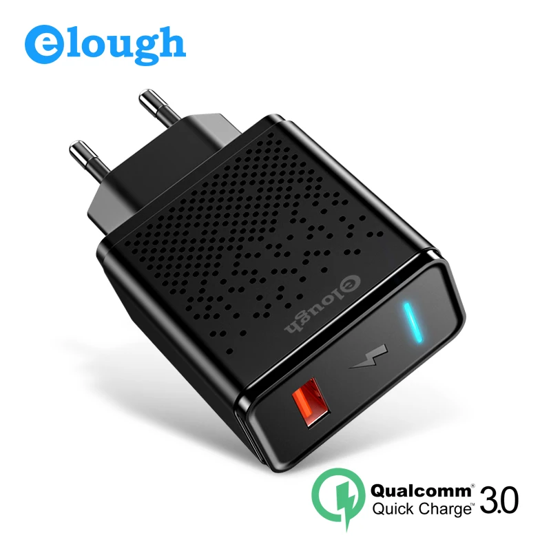 

Elough Quick Charge 3.0 Mobile Phone Charger EU Plug Wall USB Charger Adapter Fast charge for iPhone Samsung Xiaomi Tablet ipad