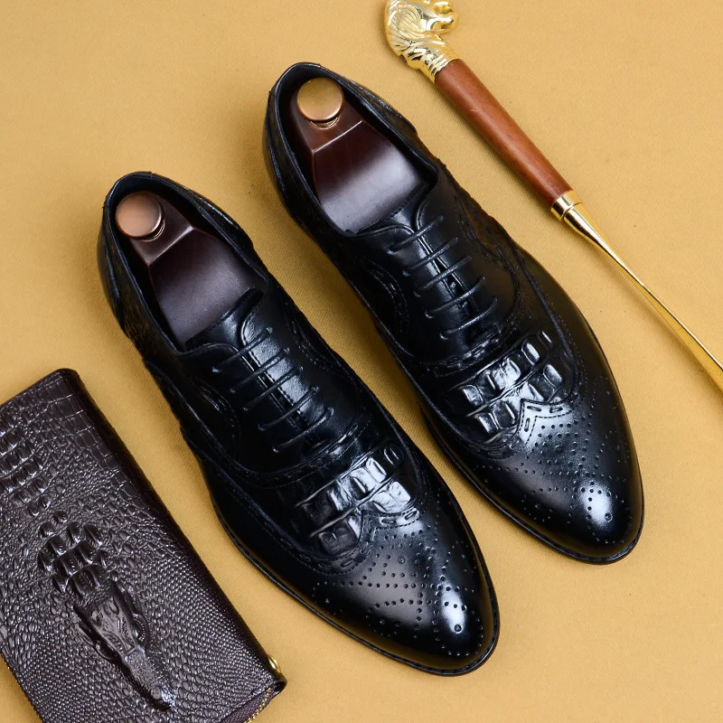 De Tallada Primavera Transpirable Zapatos Formal Piel Alta Vaca Verano Calidad Hombres Tinto Los Otoño Negocios Leatherbullock vino Negro q77rxE0