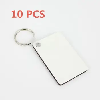 

10Pcs Rectangle Blank MDF Key Chain Wooden Board Sublimation Printing DIY Key Rings Pendant Jewelry Accessory LYY9126