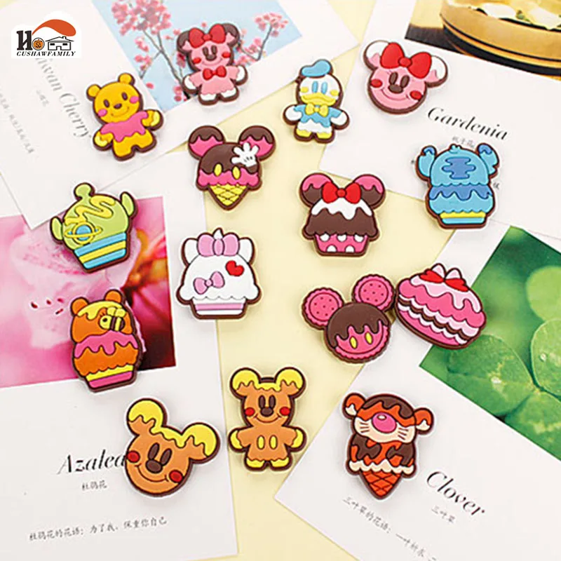 15pc/lot Animated cartoon Silica gel fridge whiteboard sticker Refrigerator kids