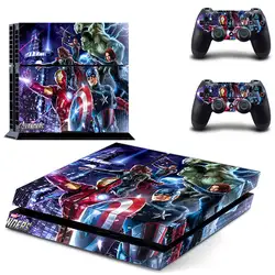 Marvel Мстители наклейка для PS4 стикеры Наклейка для sony playstation 4 консоли и 2 Пульты ДУ игровых приставок наклейка для PS4 винил