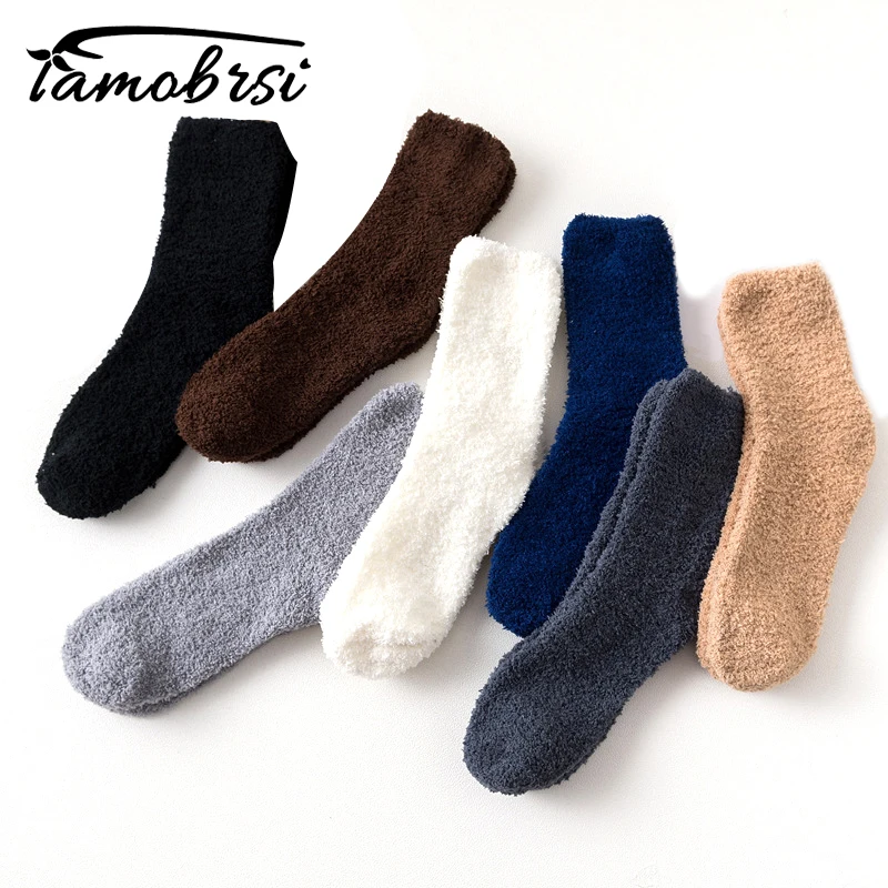 

2021 New Style Autumn Winter Thick Casual Women Men Socks Solid Thickening Warm Terry Socks Fluffy Short Cotton Fuzzy Socks Male