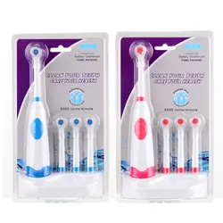 1 комплект для взрослых Водонепроницаемый вращающаяся электрическая зубная щетка с 3 насадки Deep Clean Отбеливание зубов Гигиена полости рта