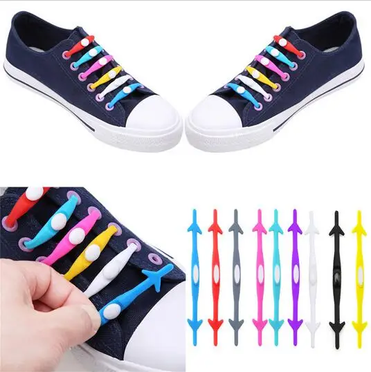 12Pc/Set Fashion Unisex Men Women Athletic Running No Tie Lazy Shoelaces Elastic Silicone Shoe Lace Fit Girth Sport PU Canvas