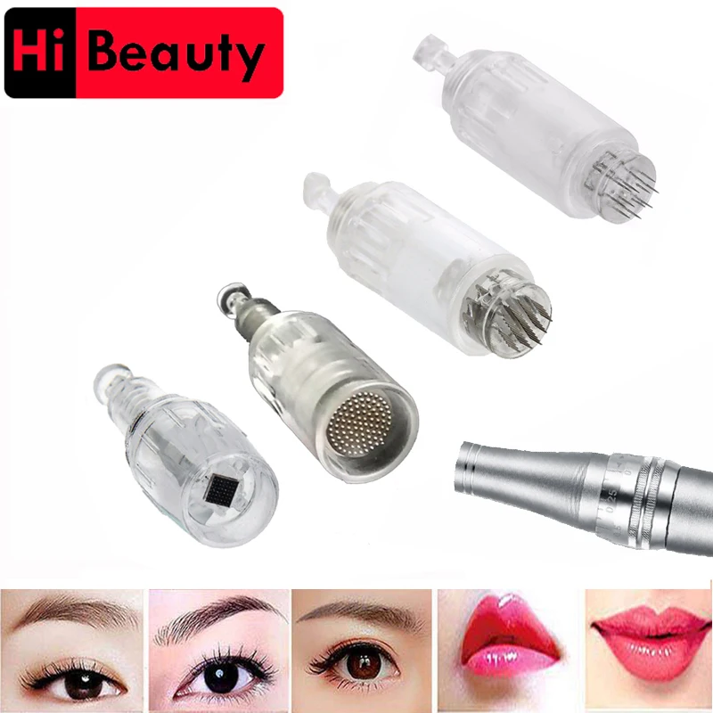

50PCS/lot Disposable Silicone 9 12 36 42 Pin 3D Micro Round Nano Needles Cartridges 10mm Screw Port For Microneedle Derma Pen