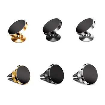 

In-Car Phone Mount Mobile Strong Magnetic Alloy Phone Stand Rack Holder Air Outlet Clip 360 Degree Rotating Mini Portable Car