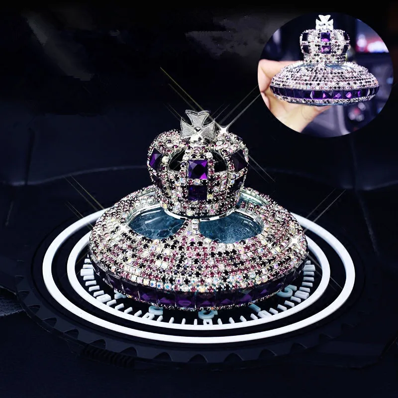 Car Ornament Crystal Diamond Crown Shape Air Freshener Dashboard Decoration Car Perfume Diffuser Auto Interior Accessories