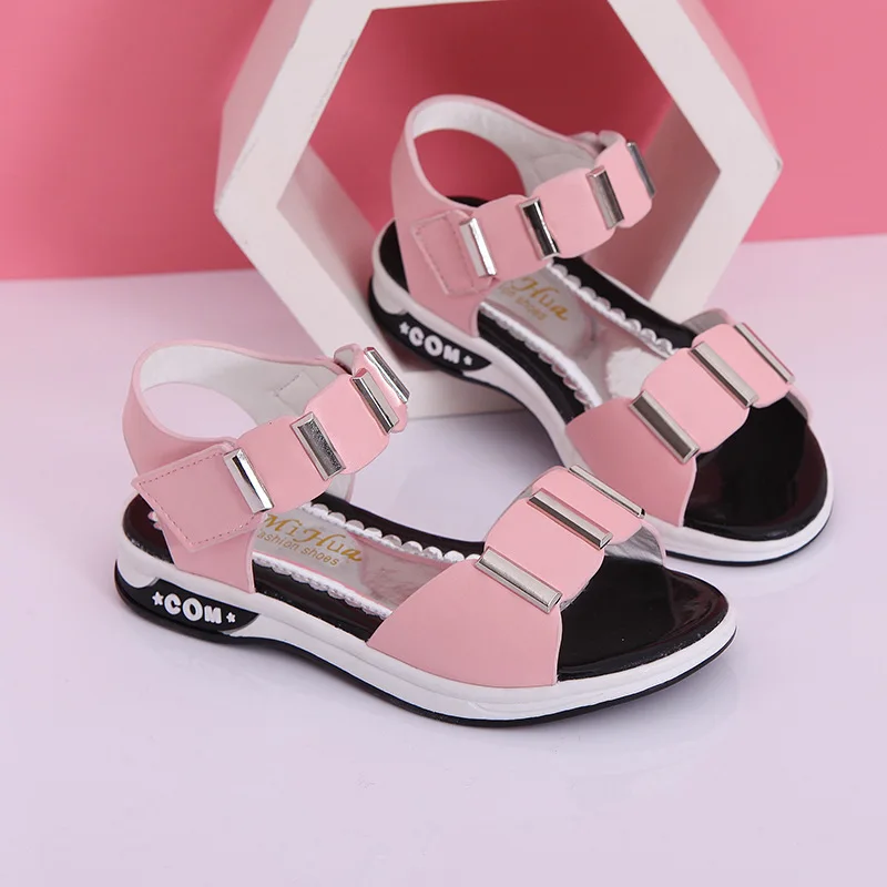 COZULMA Kids Sequined Beach Sandals Shoes For Girls fashion open toe Sandals Children Non-slip Summer Shoes Size 26-37