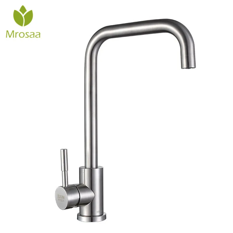 

Stainless Steel Sink Kitchen Faucet Single Handle 360 Rotation Swivel Spout Deck Cold and Hot Water Mixer Sink Bathroom Taps