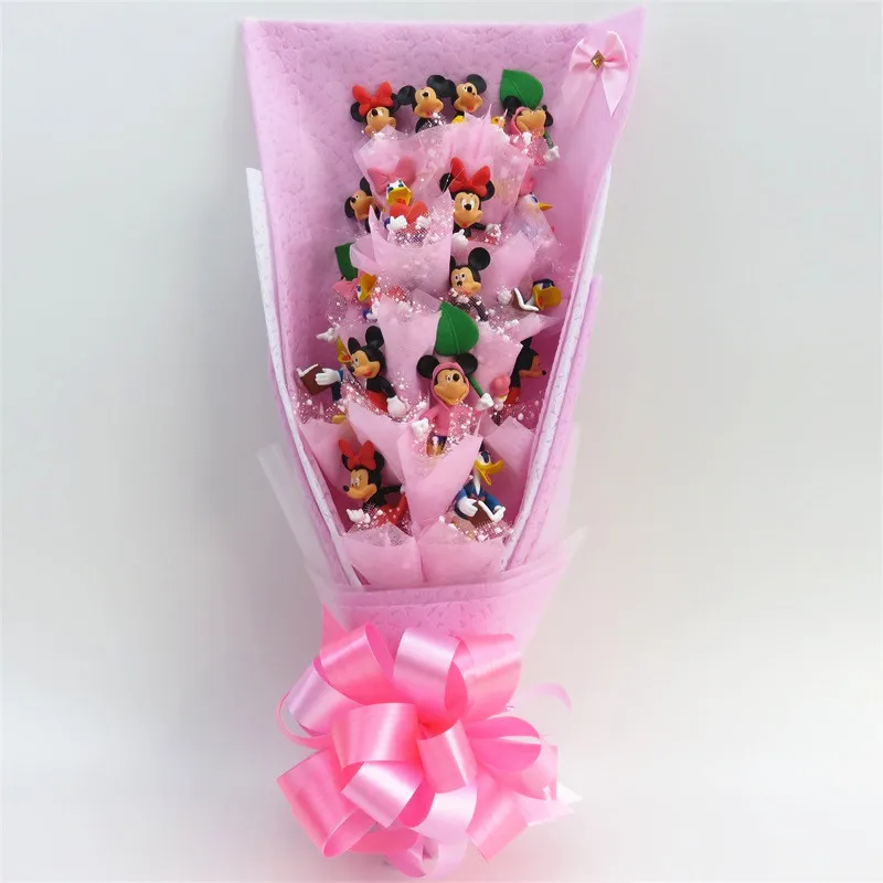 Cartoon mouse action figure toys fashion doll kawaii bouquet gift box creative Graduation/Birthday/Valentine gifts - Цвет: no box