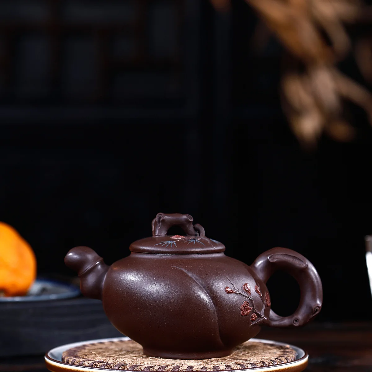 

Pottery Teapot Famous Manual Raw Ore Purple Mud, Pine, Bamboo And Plum Pot Kungfu Online Teapot Tea Set Infusion Of Tea Gift