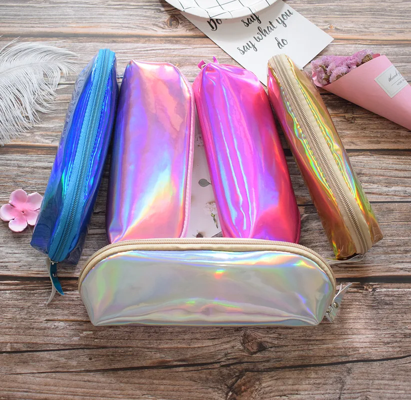 

Special Laser pencil case Cute waterproof pen pouch cosmetic holders school student stationery bags office supplies estuches