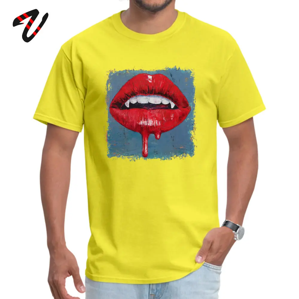 Vampire T-shirts Coupons Short Sleeve Casual 100% Cotton Round Collar Men Tops Shirts Party Sweatshirts Summer Vampire 12857 yellow