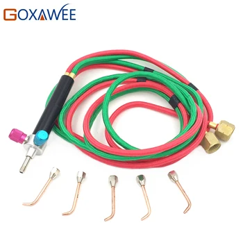 

GOXAWEE Mini Gas Welding Torch with 5 Tips Oxygen & Acetylene Gas Torch Jewelry and Dental Tools Soldering Torch Welding Tools