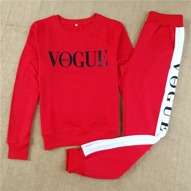 

Autumn Winter Women Tracksuit Vogue Letter two piece set Clothing Sportswear Suit Woman Hoodies Suit Costumes