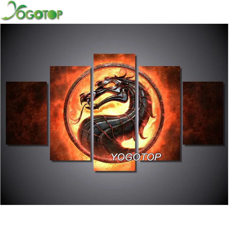 

YOGOTOP DIY Diamond Painting Cross Stitch 5D Diamond Embroidery Full Diamond Mosaic Crafts Needlework dragon 5pcs/set ML051
