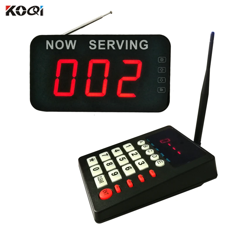 

Led Queue System Wireless Calling System 3pcs Keypad Transmitter 1 Display Screen for Bank Service Center