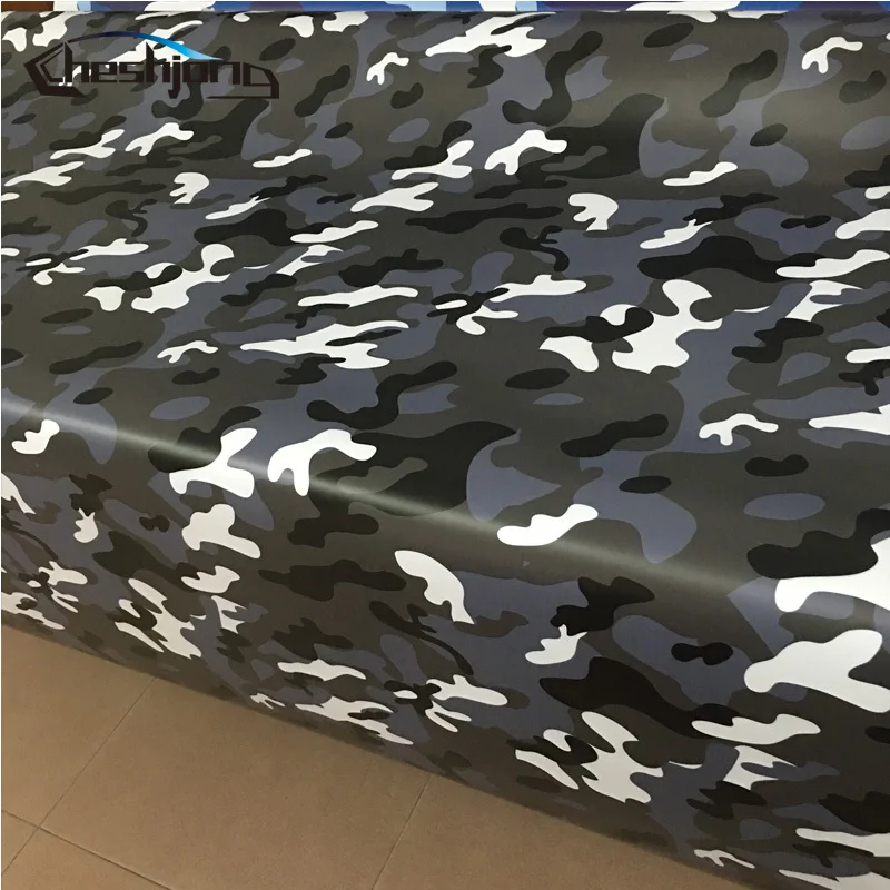 

Arctic Camouflage Vinyl Car Wrap Black White Blue Jumbo Camo Film Vehicle Motocycle Sticker Bomb Decal Adhesive Air Bubble