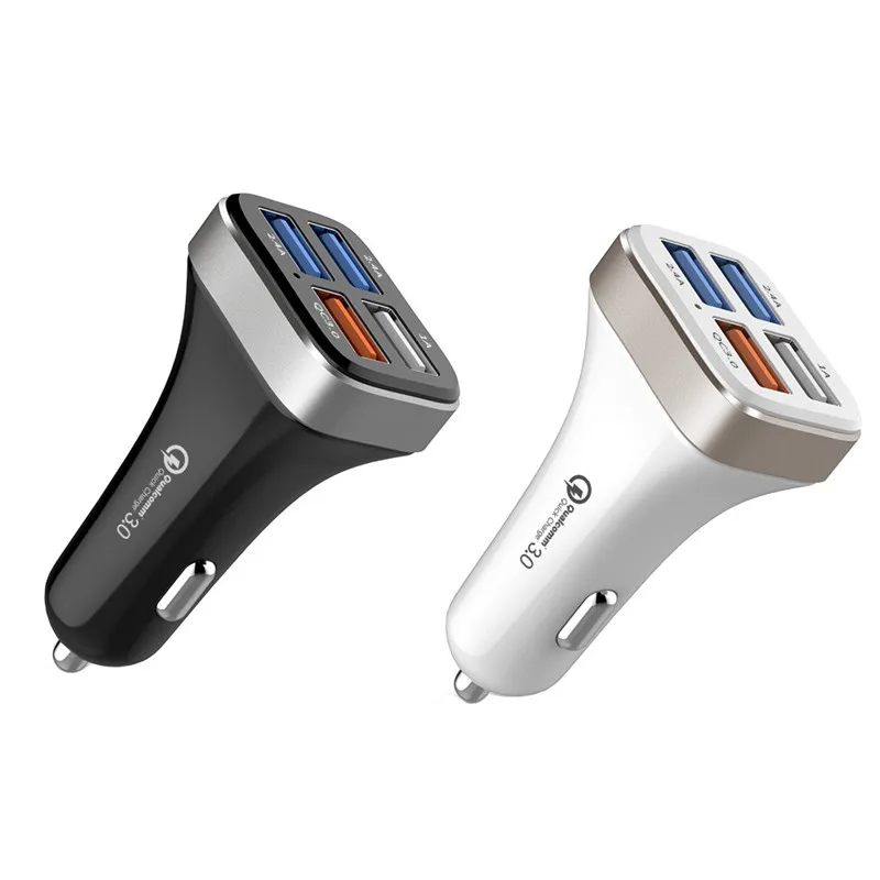 

kongyide Car Charger Qc3.0 Car Charger 4 Usb Car Quick Charging Mobile Phones 12-24v 4A New dropship mar5